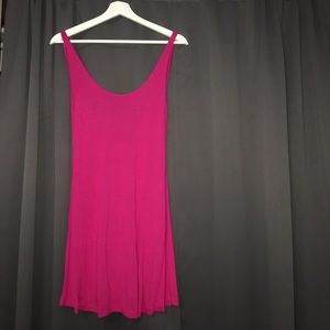Hot pink scoop back T-shirt dress