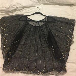 Ecote Urban Outfitters black cape w gold sequins M