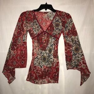 Pretty floral design sheer top