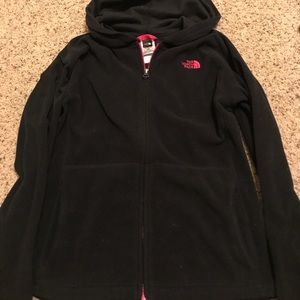 North face hooded zip up sweatshirt