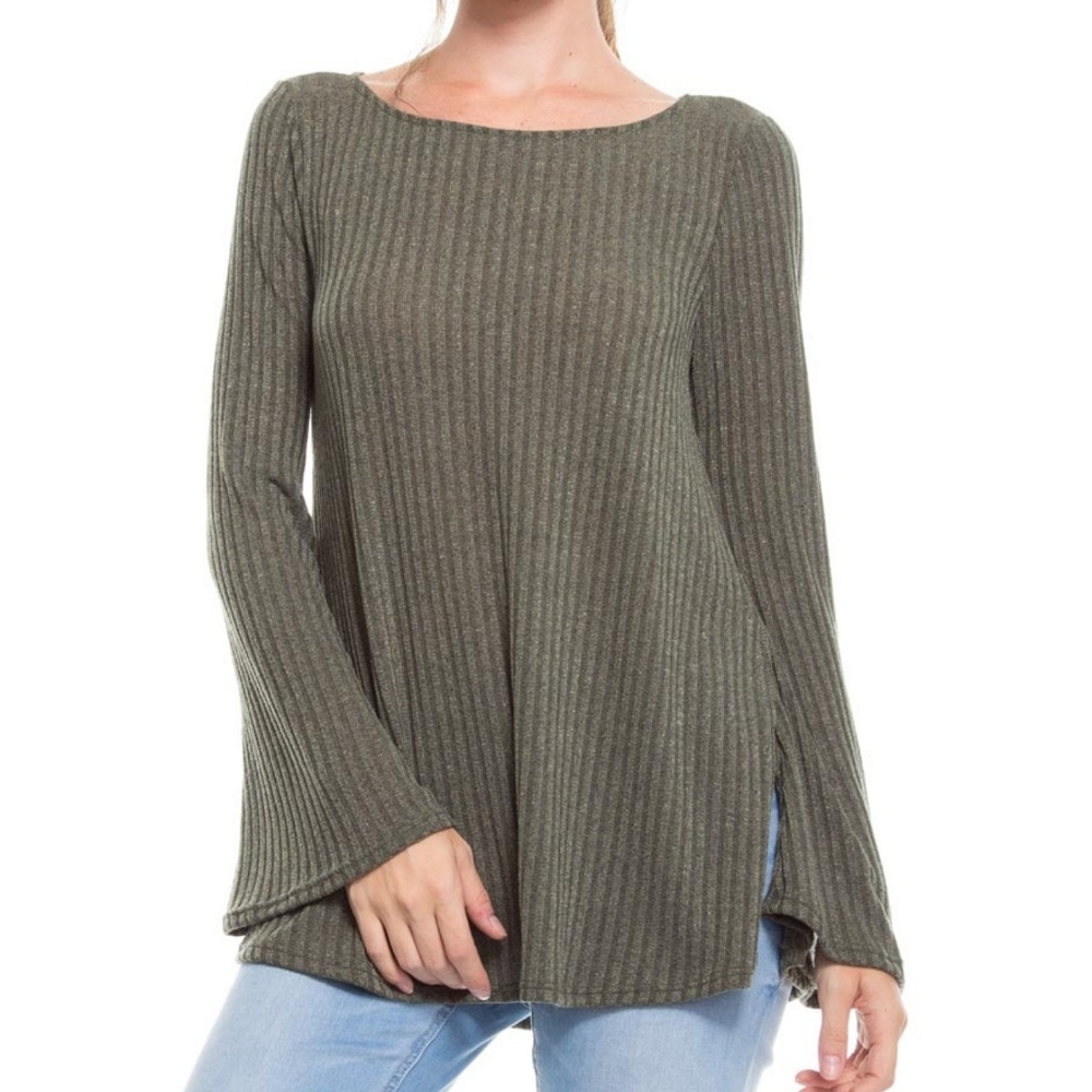 Bell sleeve long cardigan