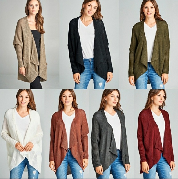 White Oversized Knit Open Drop Sleeve Cardigan - Picture 2 of 2