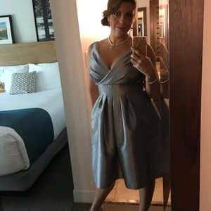 Silver grey silk dress by Alexia