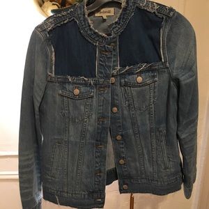 Madewell Destructed Collarless Denim Jacket