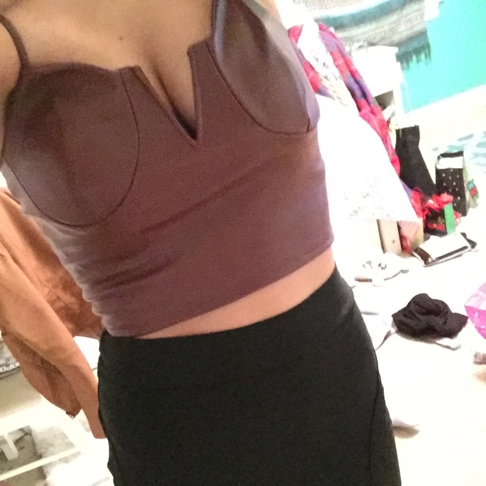 Bustier mahogany holiday crop top