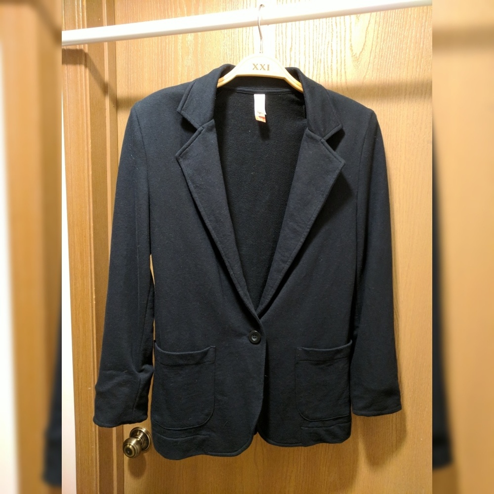 NWOT No Boundaries black cotton blazer size small