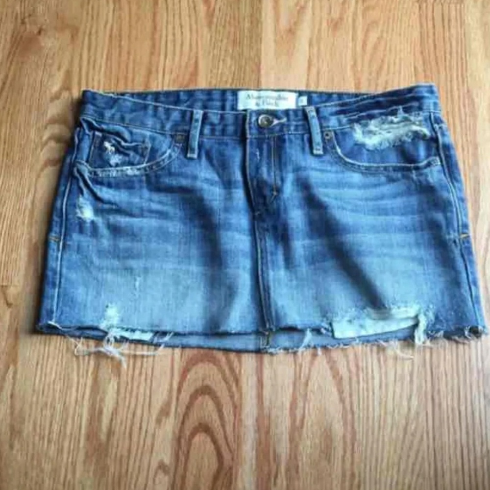 Abercrombie and Fitch Distressed Denim Skirt