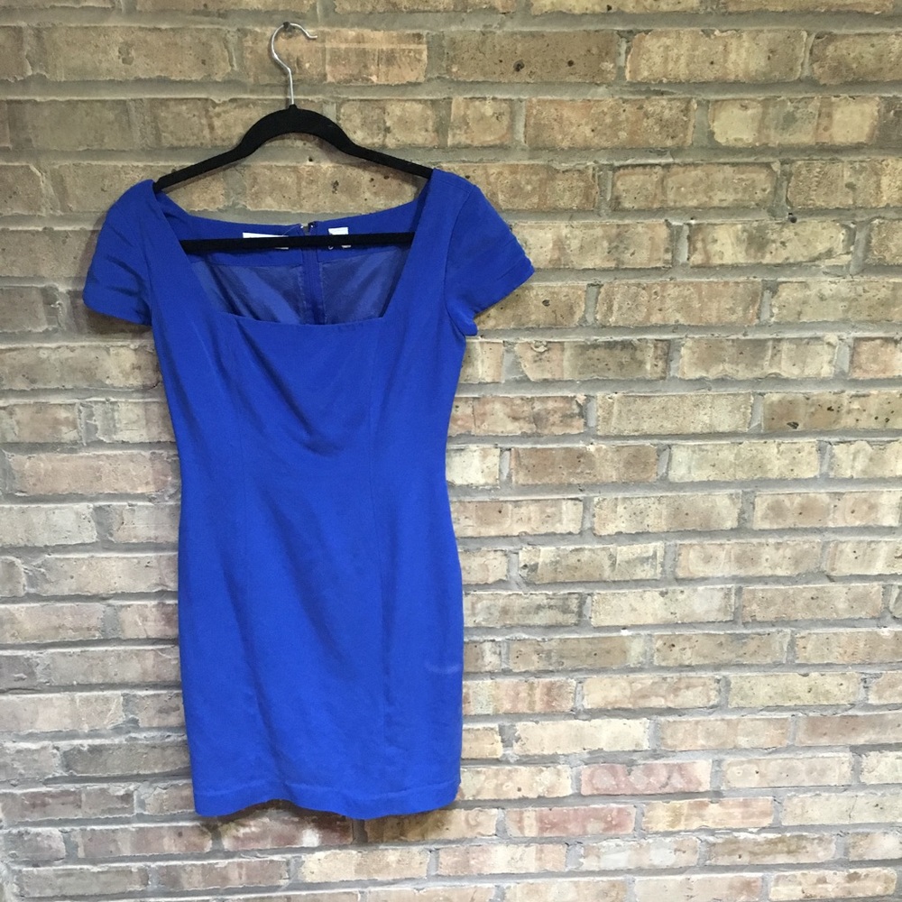 💙 Vintage blue silk Ann Taylor work sheath dress