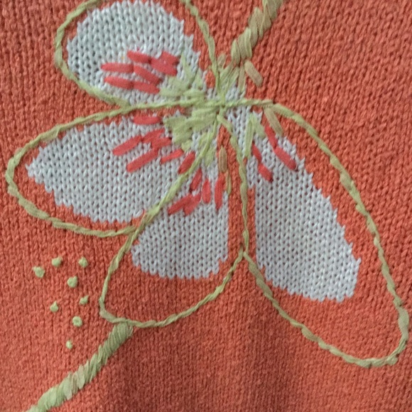 Coldwater Creek Hand-Embroidered Sweater Med Fit - Picture 3 of 5
