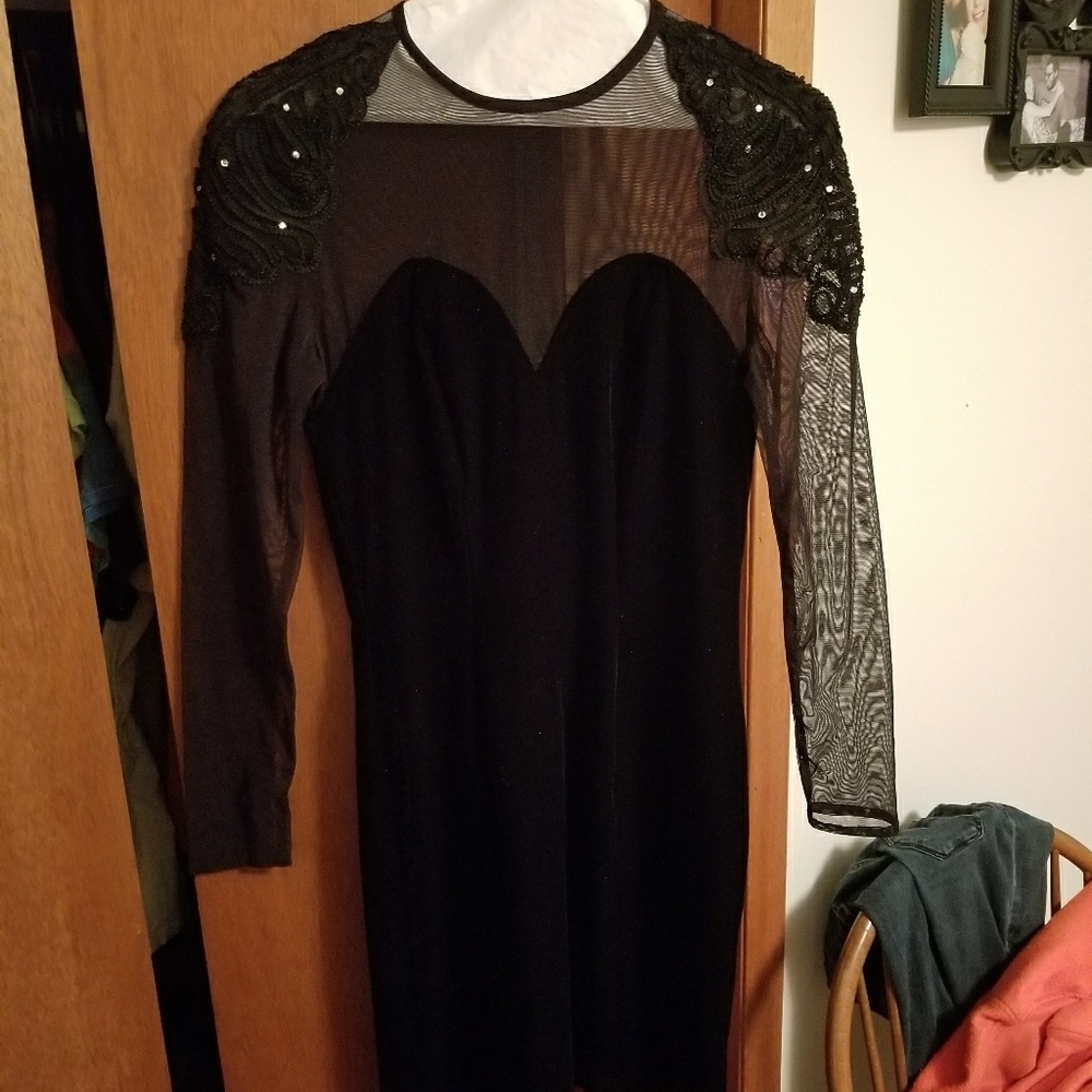 Black dress with long sleeves