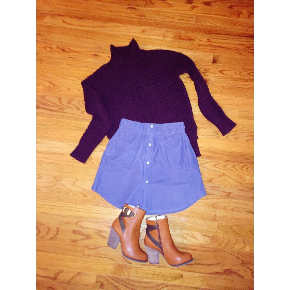 Urban Renewal Blue Corduroy Skirt