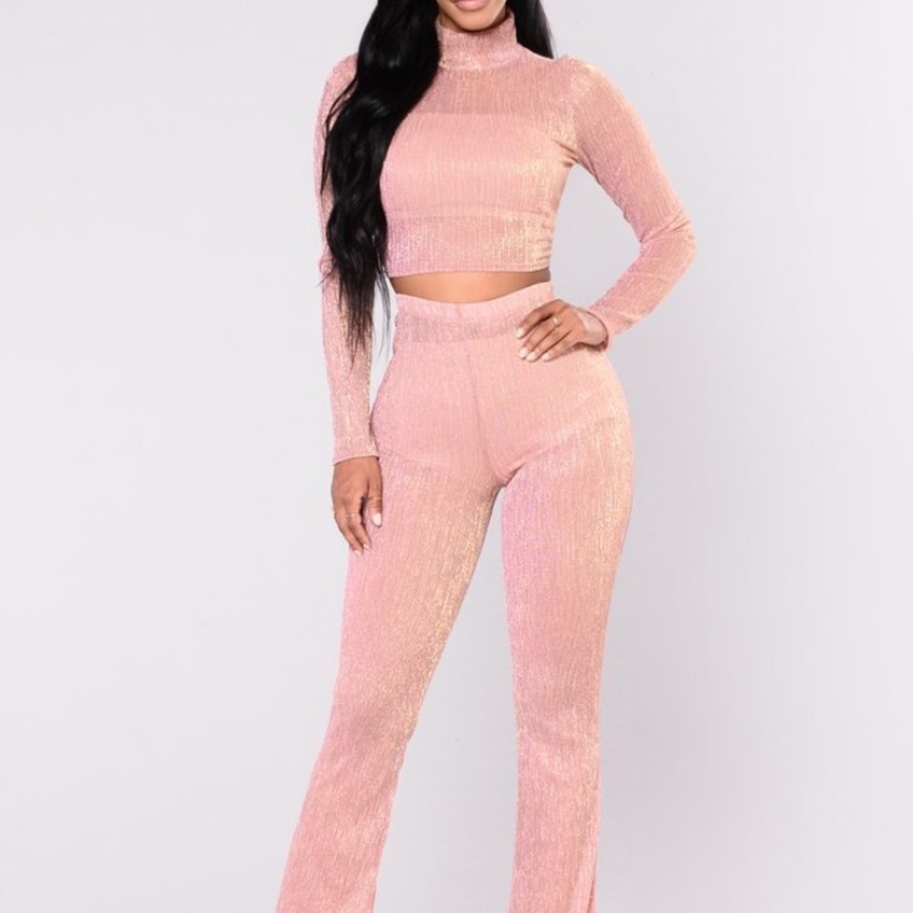Fashionnova Sheer jumpsuit | rose gold
