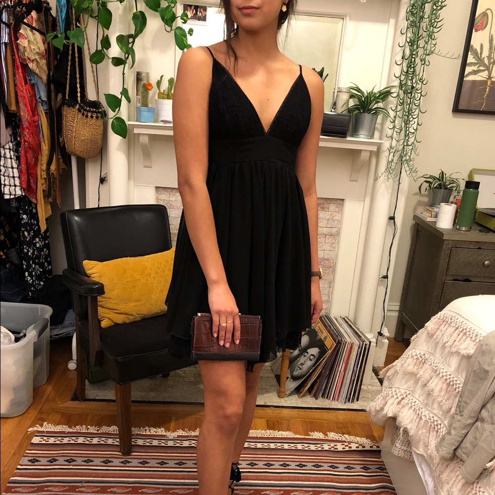 Black dress with lace detail