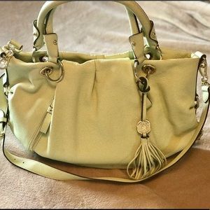 Vince Camuto lime green pebbled leather handbag