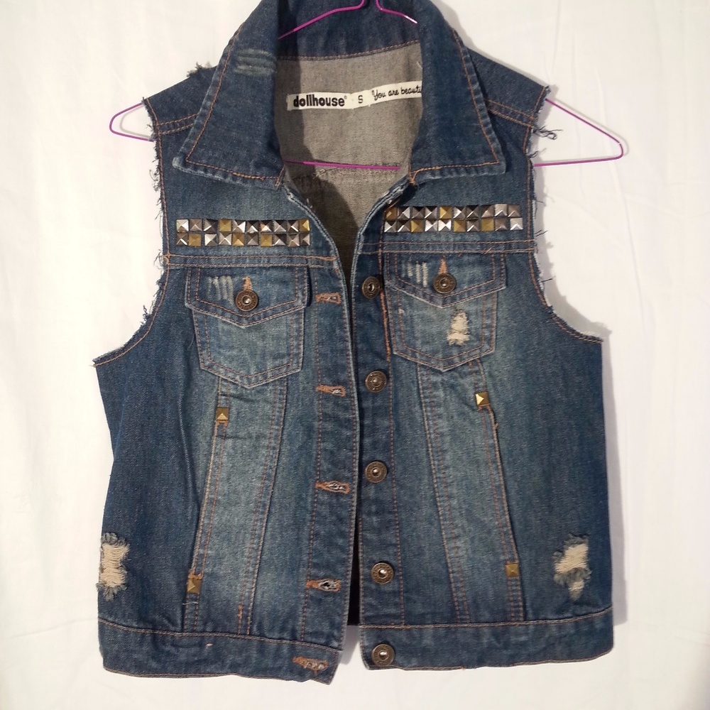 Vintage Dollhouse studded rocker punk vest