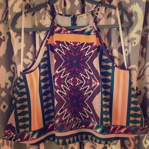 Gianni Binni *Aztec Print* Swing Cropped Tank Top Gianni Binni *Aztec Print* Swing Cropped Tank Top