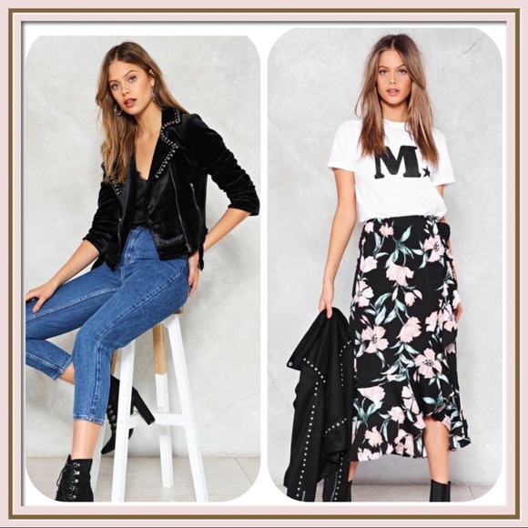 Midnight Black Velvet Moto Jacket - Picture 2 of 8