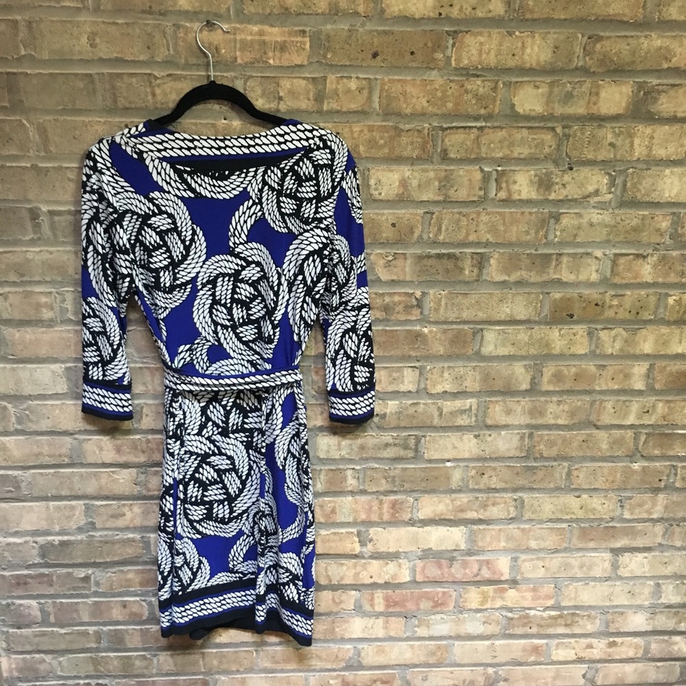 🛥 New York & Company nautical blue wrap dress