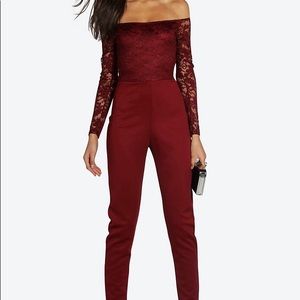 Lace overlay jumpsuit