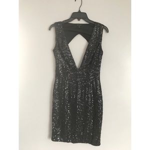 Love Culture Deep V Sequined Mini Dress