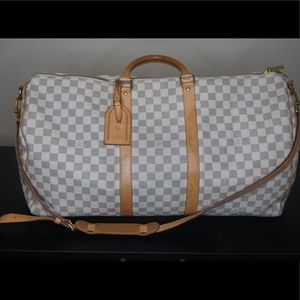 Keepall Bandoulière 55 Damier Azul Canvas