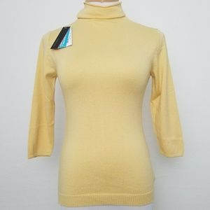 Parkhurst Pullover Sweater Small3/4 Sleeve Yellow