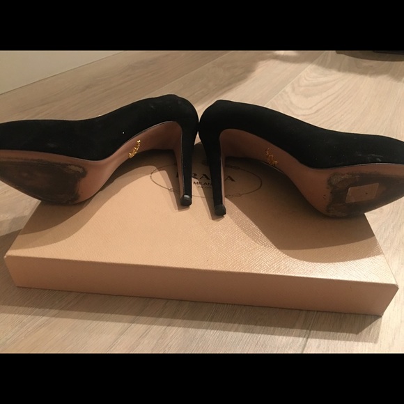 👠 AUTHENTIC PRADA black suede shoes size 36 - Picture 7 of 9