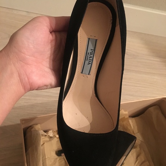 👠 AUTHENTIC PRADA black suede shoes size 36 - Picture 4 of 9