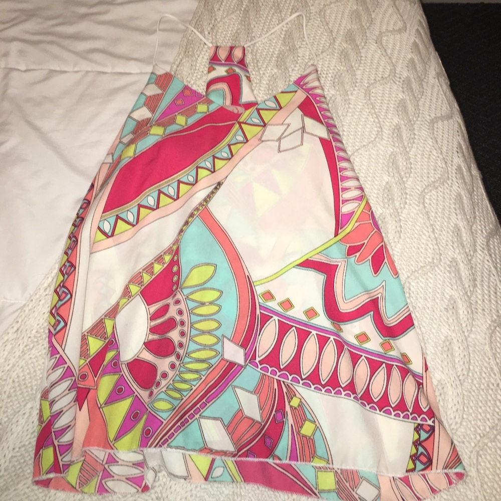 Pink multicolored tank top