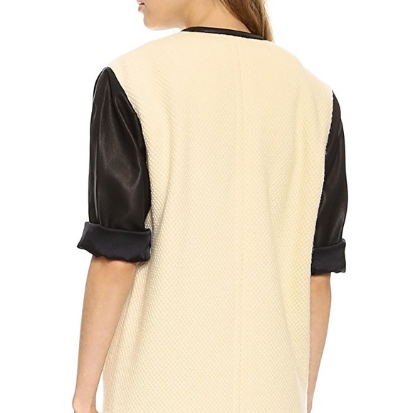 Lambskin leather contrast jacket - Picture 5 of 9