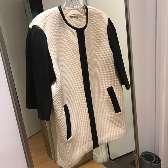 Lambskin leather contrast jacket - Picture 2 of 9