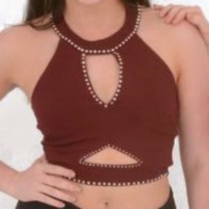 Jazz Top with Swarovski Crystals - SA Burgundy