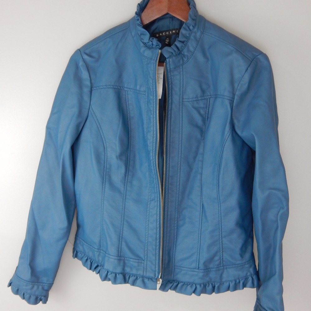 BACCINI NWT JACKET LIKE LEATHER PETITE LARGE