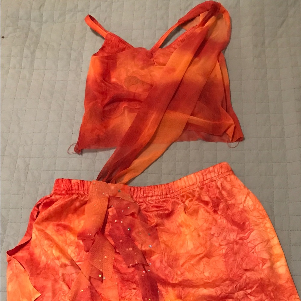 Fire Orange Dance Costume Jazz AS/XS