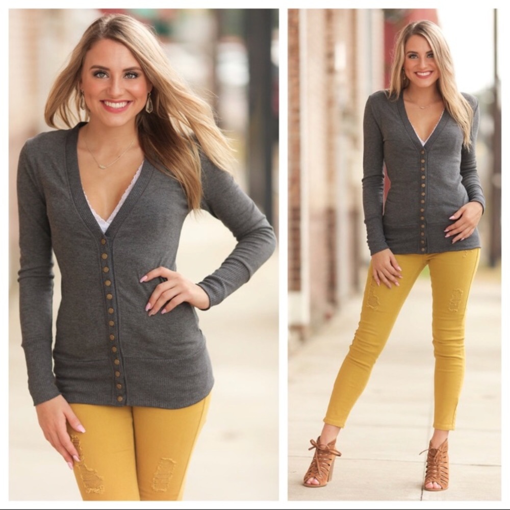 Button Up Sweater Cardigan