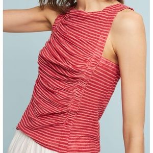 Anthropologie Deletta Striped Ruched Top Anthropologie Deletta Striped Ruched Top