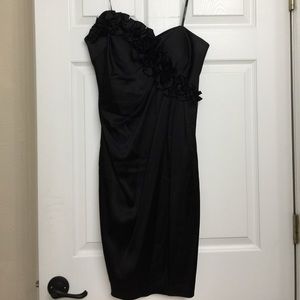 Black Satin Cocktail Dress
