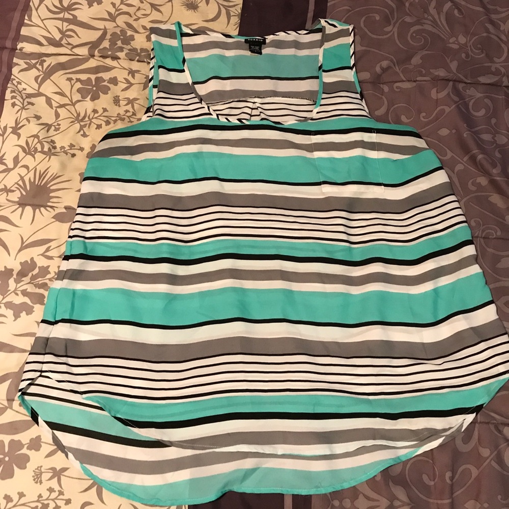 Torrid striped Georgette hi-lo sleeveless top