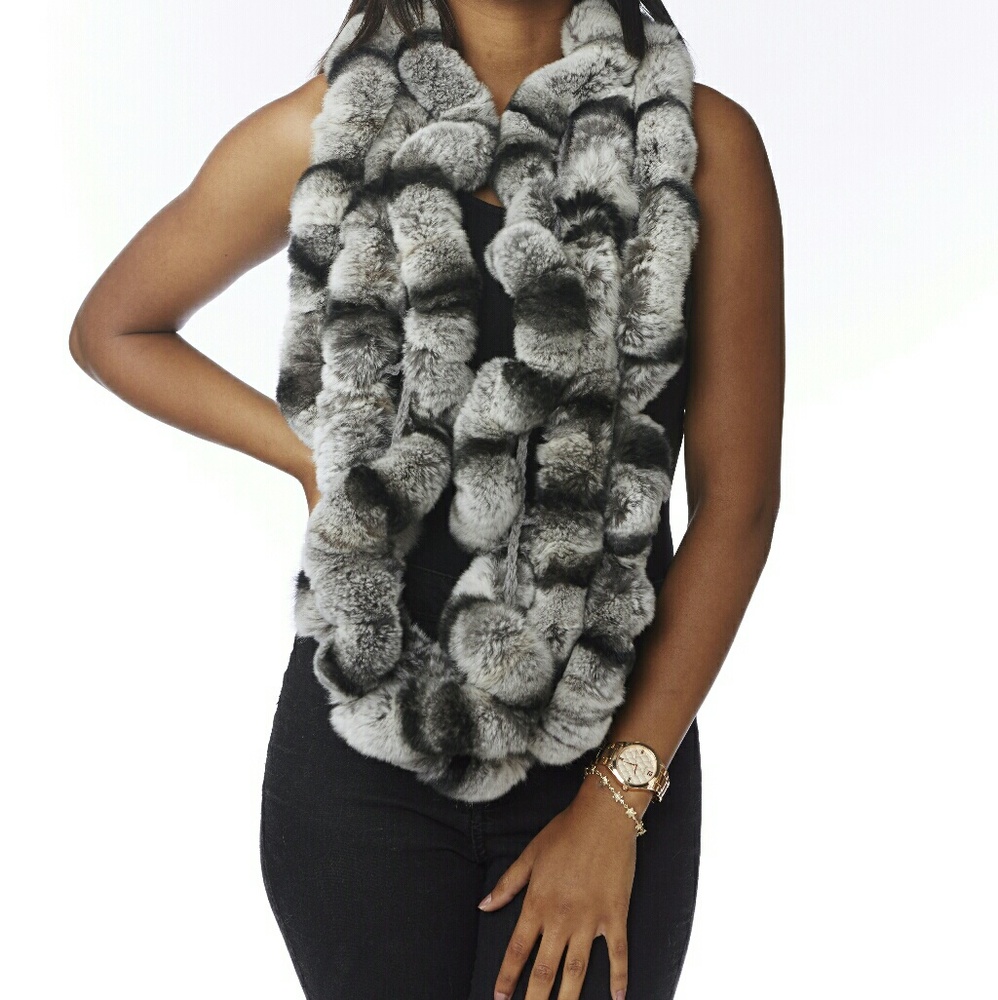 Luxury Real Rex Rabitt Fur Scarf