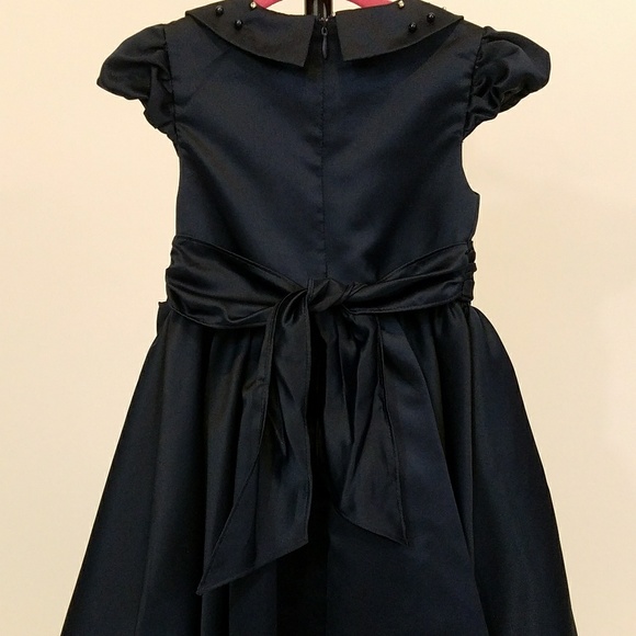 Navy Satin Dress by David Charles - Picture 3 of 4