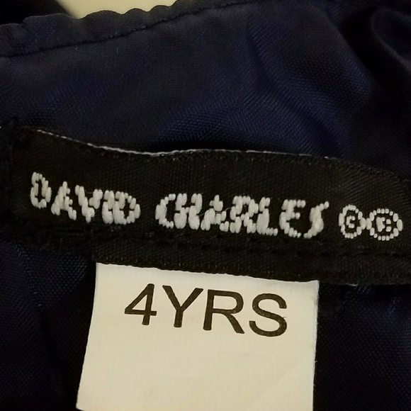 Navy Satin Dress by David Charles - Picture 4 of 4