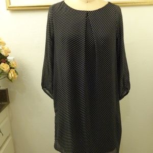H&M Polka Dot Long Sleeve Shift Dress