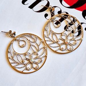 Lace-pattern Circular Earrings