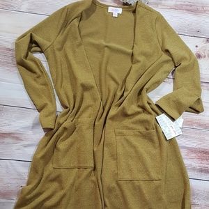LuLaRoe Solid Sarah Cardigan Duster Mustard