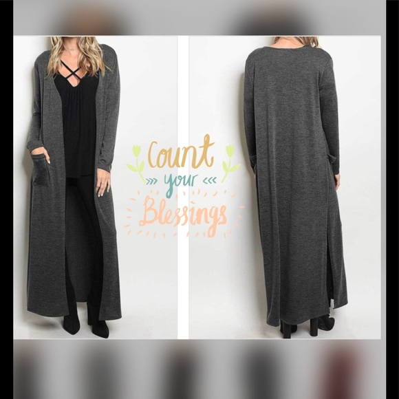 🔴Last 1 Long gray cardigan w/pockets S only NWT - Picture 3 of 4