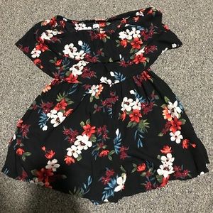 Strapless Floral Romper
