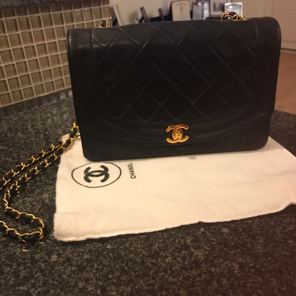 Authentic Classic Chanel Lambskin Black Bag
