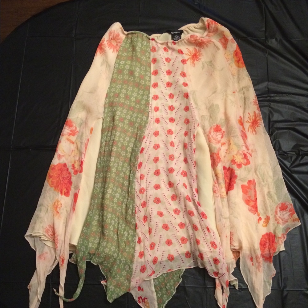 Flowing Floral Silk Skirt By Express