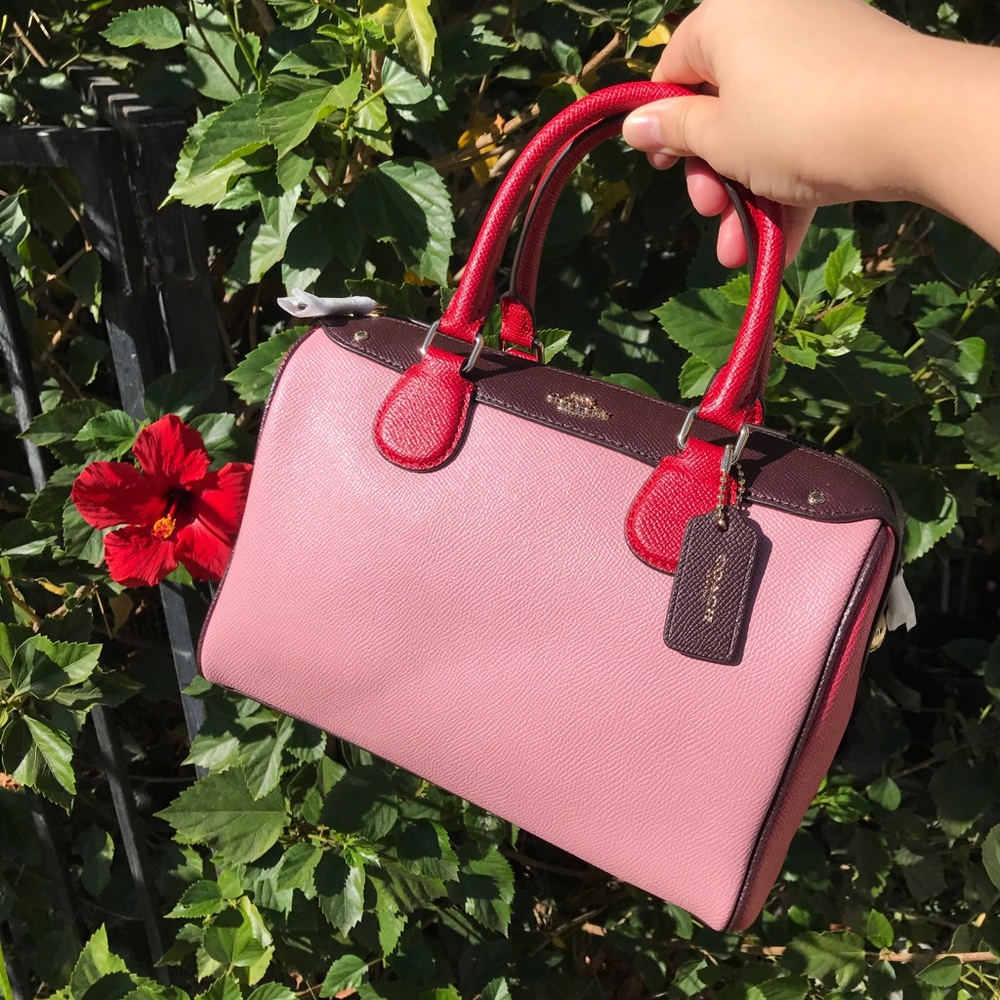 🌈Brand new PINK coach authentic leather satchel