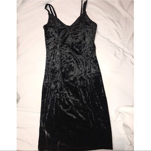Kendall & Kylie black velvet dress